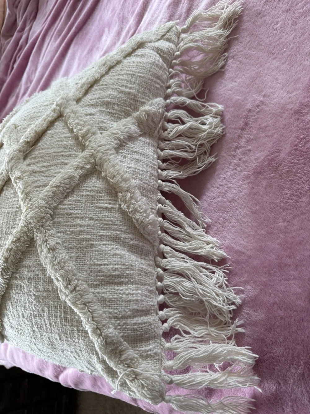 Neutral Textured Diamond Throw Pillow